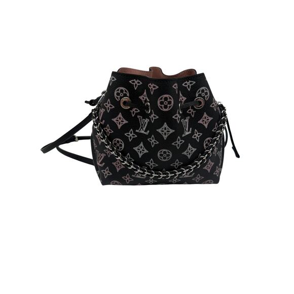 Louis Vuitton Leather LV Monogram Mahina Flight Mode Bella Bag Black Pink - Picture 1 of 14